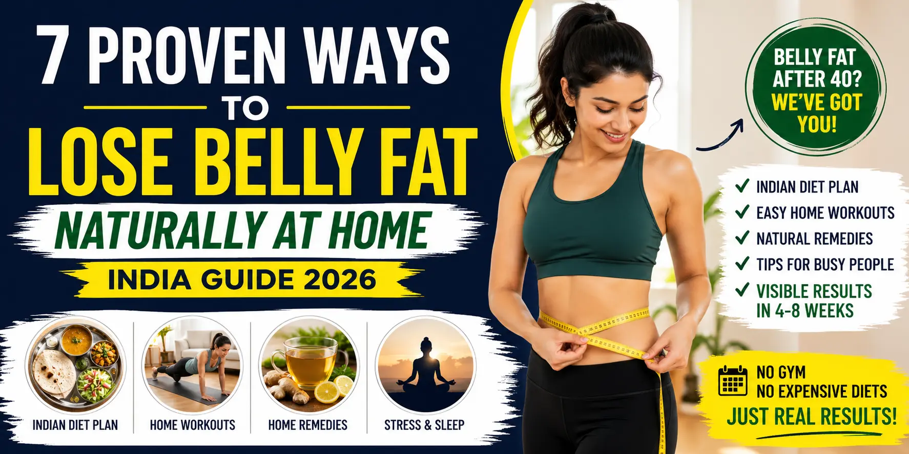 7 Proven Ways to Lose Belly Fat Naturally at Home (India Guide – 2026)