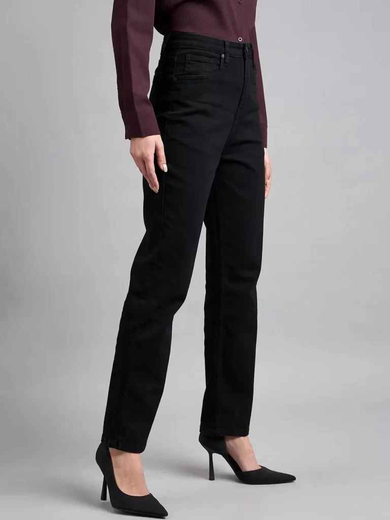 Black Straight Fit Jeans Womens Collection