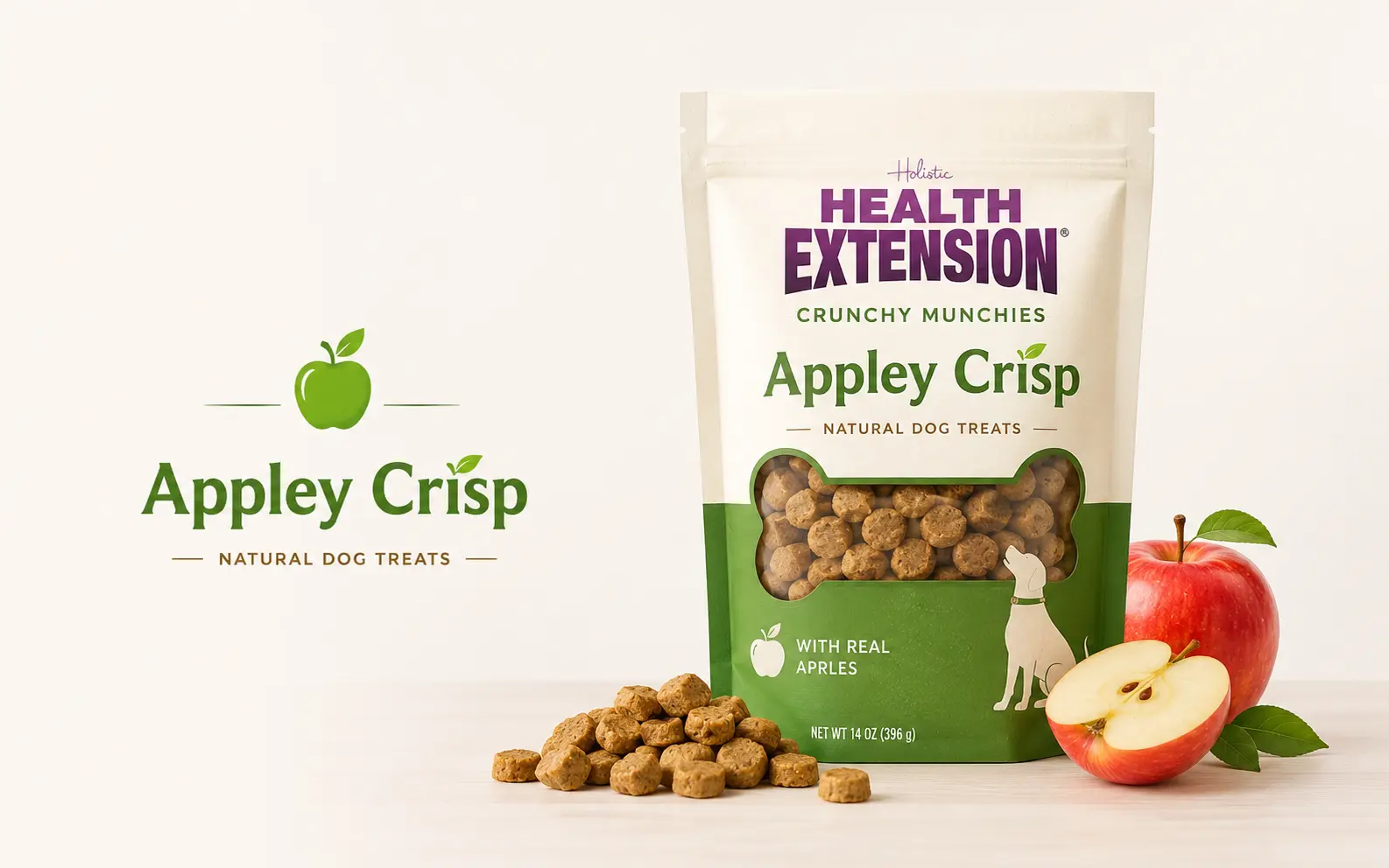 Health Extension Crunchy Munchies Appley Crisp Dog Treats